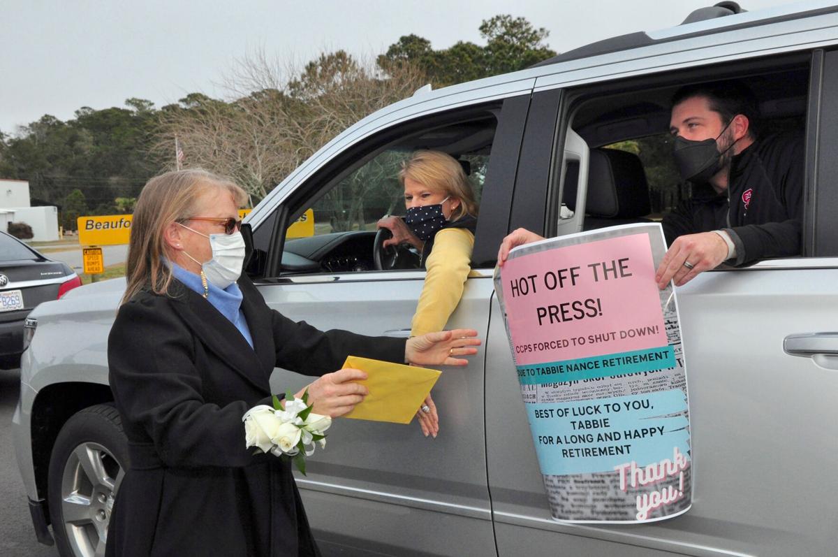 Community comes out to honor Nance with festive retirement parade