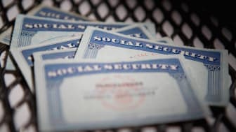 A pile of Social Security cards.