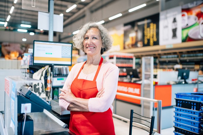 Supermarket cashier.