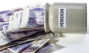 Money spilling out of pension pot.