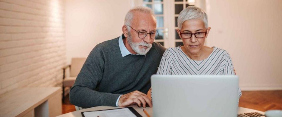 Senior couple browsing the internet together