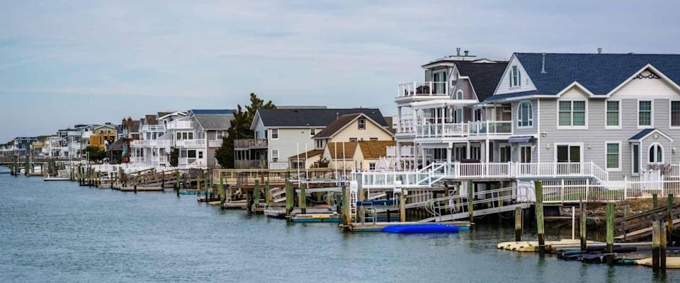 Waterfront homes in Avalon, New Jersey.