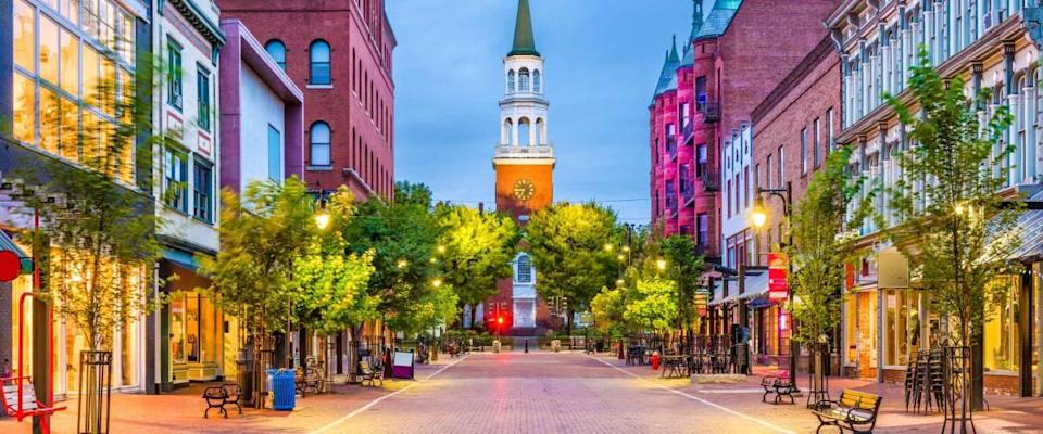 Burlington, Vermont, USA at Church Street Marketplace.