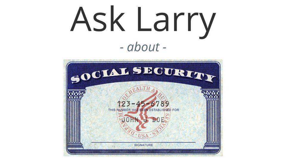 Ask Larry logo with a generic Social Security card.