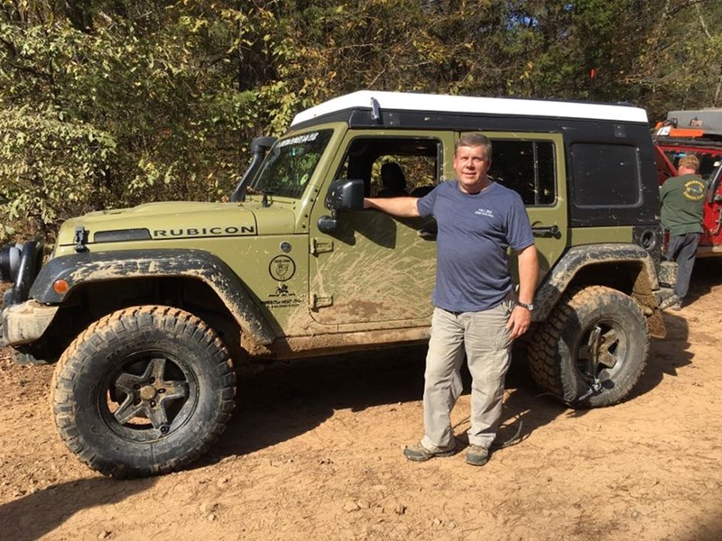 Randy Putt and his Jeep at a Natural State Overland event.