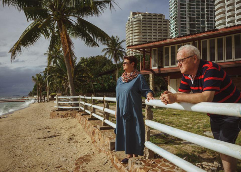 Older couple watching a storm rolling in