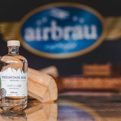 By distilling Airbr&auml;u beer then distilling it again with selected botanicals, an intensive and aromatic &apos;infused beer spirit&apos; was created. The gin-style beer spirit has the brand name &apos;Mountain Hub Distillers.&apos;