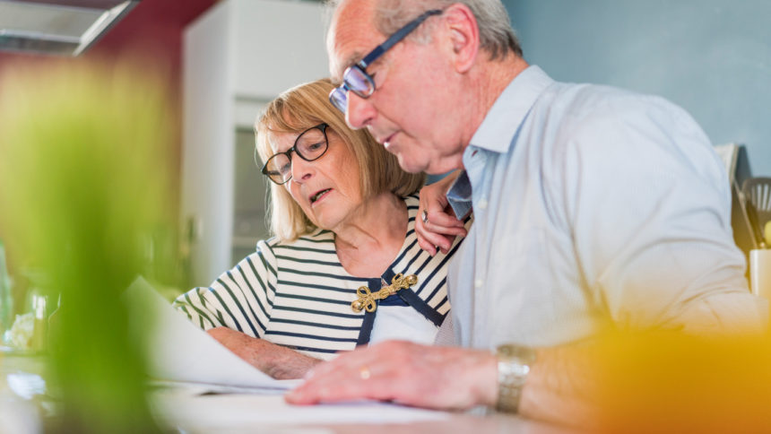 couple looking over documents